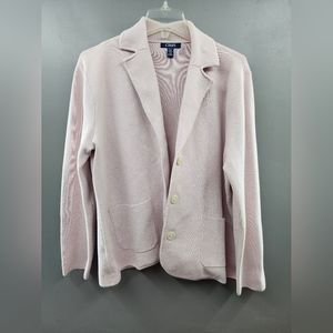 Chaps Womens Pink Button Up Blazer Jacket Size XL